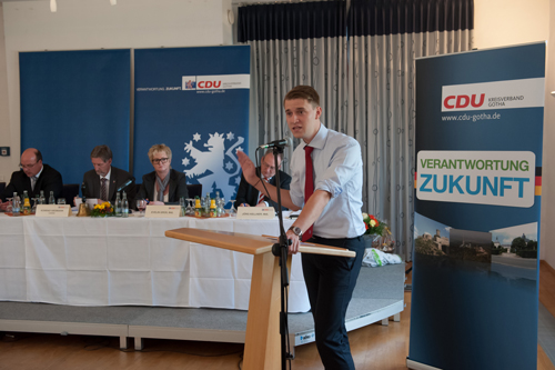 JU Kreisvorsitzender Felix Elflein brachte auch auf dem CDU Kreisparteitag einen Antrag zur Strkung der Feuerwehren ein